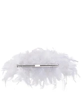 Nina All Over Feather Frame Clutch