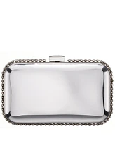 Nina Metallic Minaudiere with Cystal Adorned Edge