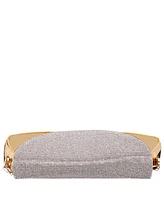 Nina Crystal Flap Mirror Metallic Patent Clutch Bag