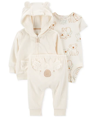 Carter's Baby Koala Little Hooded Jacket, Bodysuit & Pants, 3 Piece Set