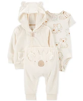 Carter's Baby Koala Little Hooded Jacket, Bodysuit & Pants, 3 Piece Set