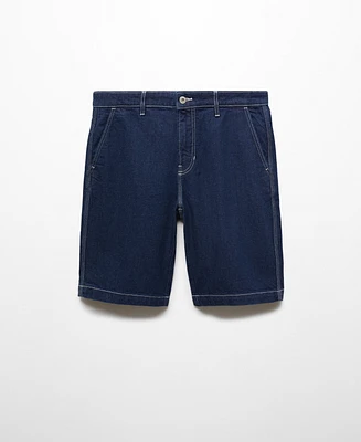 Mango Men's Cotton Denim Bermuda Shorts