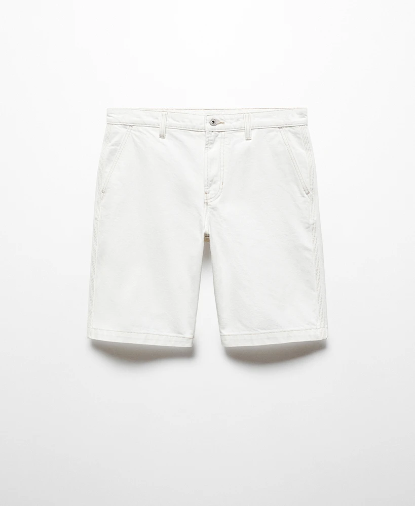 Mango Men's Cotton Denim Bermuda Shorts