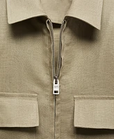 Mango Men's Zipper Linen Jacket