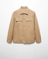 Mango Men's Pocket Linen Cotton Jacket