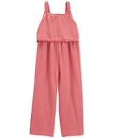 Carter's Little Girls and Big Girls Layered Gauze Jumpsuit