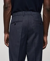 Mango Men's Pleat Detail Wool Pants