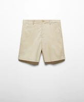 Mango Men's Slim Fit Cotton Bermuda Shorts