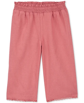 Carter's Toddler Girls Smocked Waistband Flared Linen Pants