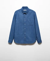 Mango Men's Classic-Fit Chambray Cotton Shirt