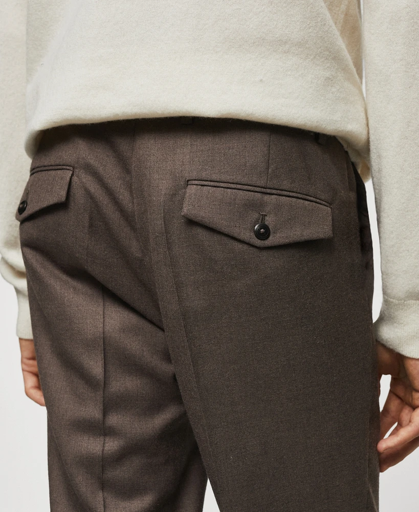 Mango Men's Pleat Detail Wool Pants