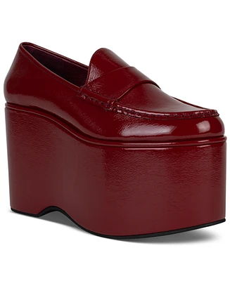 Jeffrey Campbell Soaring High-Flatform Tailored Oxford Loafers