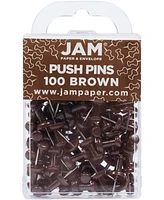 Jam Paper Colorful Push Pins - Pushpins - 100 Per Pack