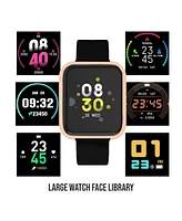 iTouch Air 3 Unisex Black Silicone Strap Smartwatch 40mm with White Amp Plus Wireless Earbuds Bundle