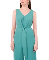 Vince Camuto Women's Sleeveless V-Neck Tie-Waist Jumpsuit