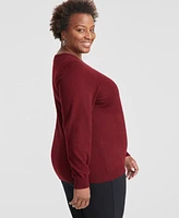 Charter Club Plus 100% Cashmere Crewneck Sweater, Created for Macy's