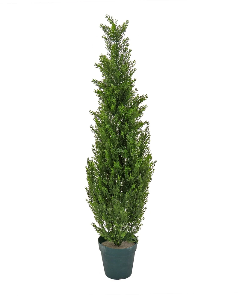 National Tree Company Cedar Tree in Dark Green Round Growers Pot