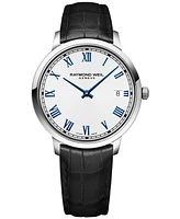 Raymond Weil Men's Swiss Toccata Black Leather Strap Watch 42mm