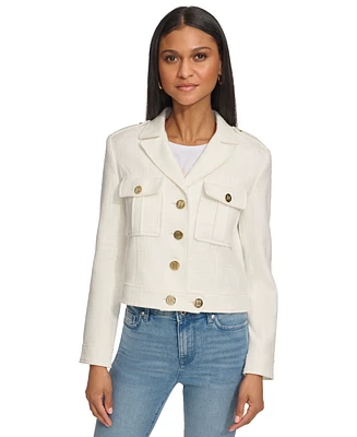 Karl Lagerfeld Paris Women's Cropped Tweed Jacket