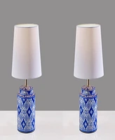 Adesso 17" Ceramic Polly Set of 2 Table Lamps