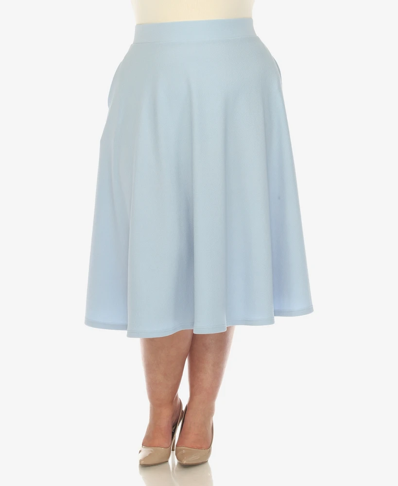 White Mark Plus Flared Midi Skirt