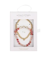 Unwritten Multi Pink Quartz Tia Stone and Beaded Stretch Bracelet Set