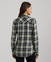 Lauren Ralph Lauren Women's Embroidered Plaid Shirt