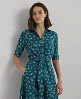 Lauren Ralph Women's Linen Floral Shirtdress