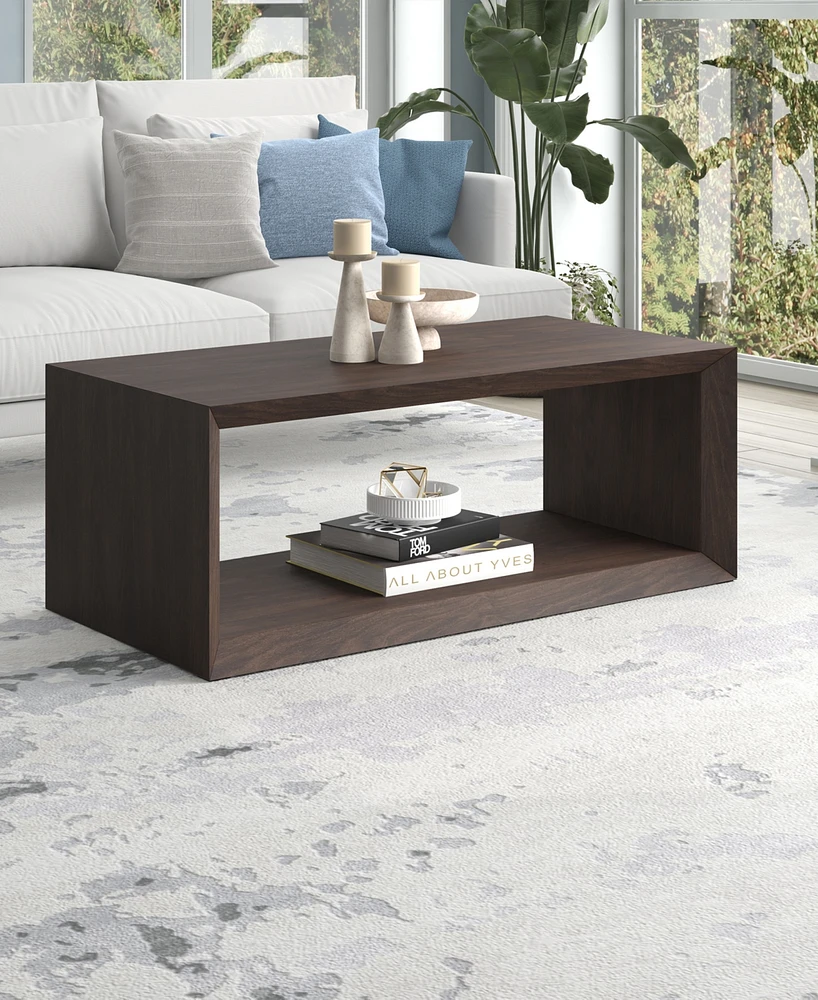 Hudson & Canal Osmond 48" Wide Rectangular Coffee Table in Alder