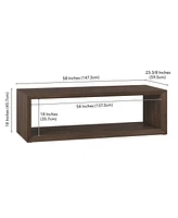 Hudson & Canal Osmond 58" Wide Rectangular Coffee Table in Alder