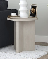 Hudson & Canal Anders 20" Wide Round Side Table in Alder White