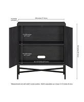 Hudson & Canal Brighton 28" Wide Rectangular Accent Cabinet in Charcoal Gray