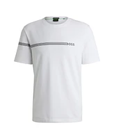 Boss by Hugo Men's Striped Logo T-Shirt
