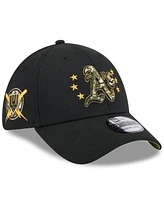 New Era Men's Black Oakland Athletics 2024 Armed Forces Day 39THIRTY Flex Hat