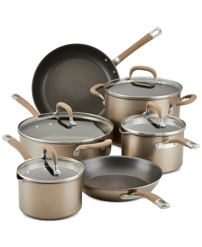 Circulon Premier Professional Hard-Anodized Aluminum 10-Pc. Cookware Set