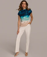 Donna Karan Women's Printed Short-Sleeve Top