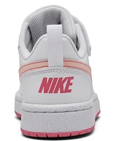 Nike Little Girls' Court Borough Low Recraft Fastening Strap Casual Sneakers from Finish Line