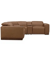 Lovro 5-Pc. Leather Sofa with 2 Power Motion Chairs & Consoles, Created for Macy's