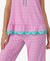 Ellen Tracy Women's Sleeveless Cropped Pj Set