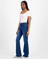 Dollhouse Juniors' High-Rise Flare-Hem Jeans