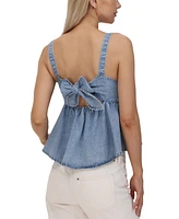 Frye Women's Tie-Back Chambray Babydoll Top