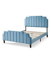 Diana 56" Fabric Upholstered Channel Tufted with Adjustable Headboard Heights Full Bed, Created for Macy's