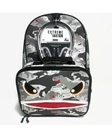 InMocean Boy's Zipper Mouth Backpack Headphone Lunch Set