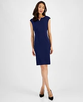 Kasper Petite Notched-Neck Sheath Dress