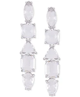 Guess Mixed Cut Crystal Linear Drop Earrings