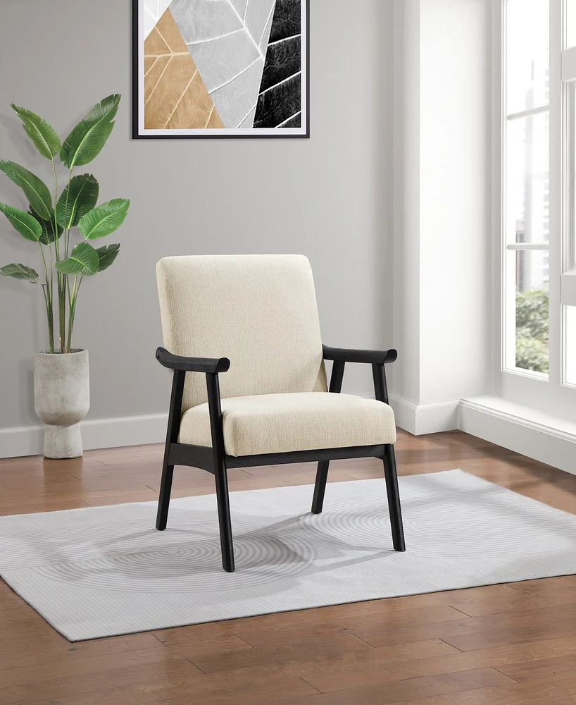 Office Star Weldon Armchair in Linen Fabric with Black Finished Frame