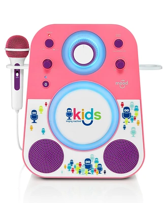 Singing Machine, Mood, Led Glowing Bluetooth Sing-Along Speaker with Wired Youth Microphone Doubles as a Night Light