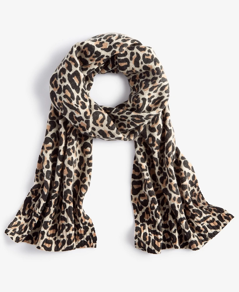 Charter Club Cashmere Leopard Muffler, Created for Macy's