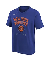 Nike Youth Blue New York Knicks 2024 Nba Playoffs Mantra T-Shirt