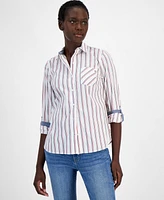 Tommy Hilfiger Women's Cotton Striped Utility Shirt